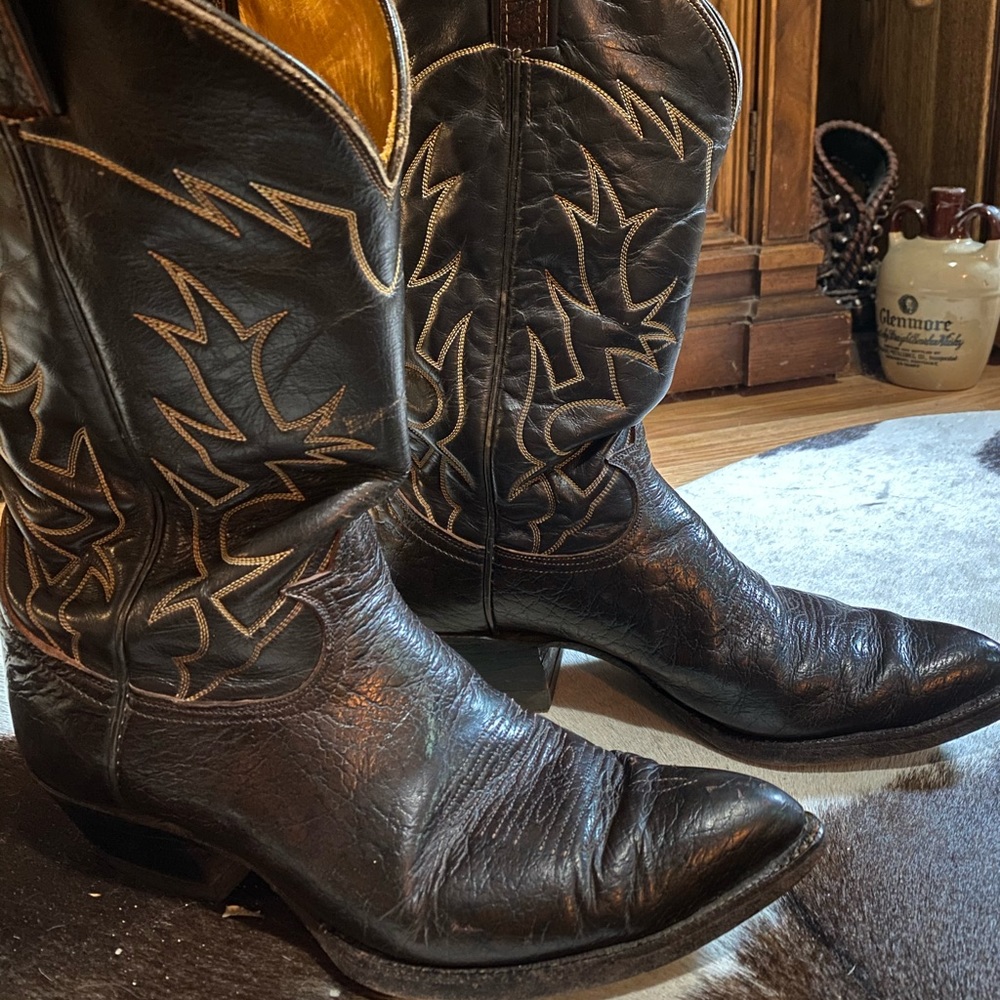 Tony Lama vintage black label caribou 11D